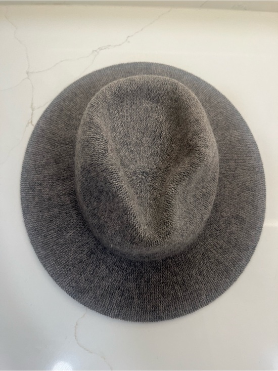 Anthropologie Gray Knit Fedora Hat | Soft Wide Brim | One Size main image 3